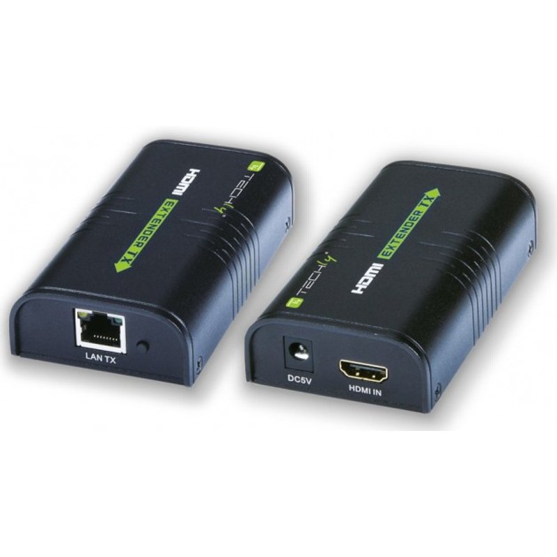 Techly IDATA-EXTIP-373 AV extender AV transmitter & receiver Black