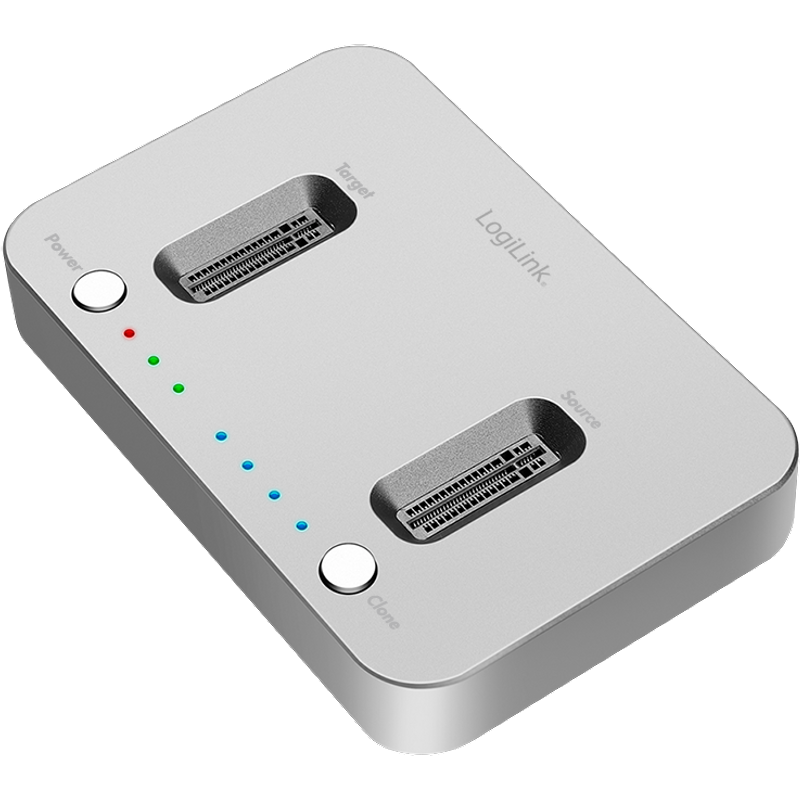 LogiLink USB 3.2 Gen2 Docking Station. 2-Bay. for M.2 NVMe SSD. clone-