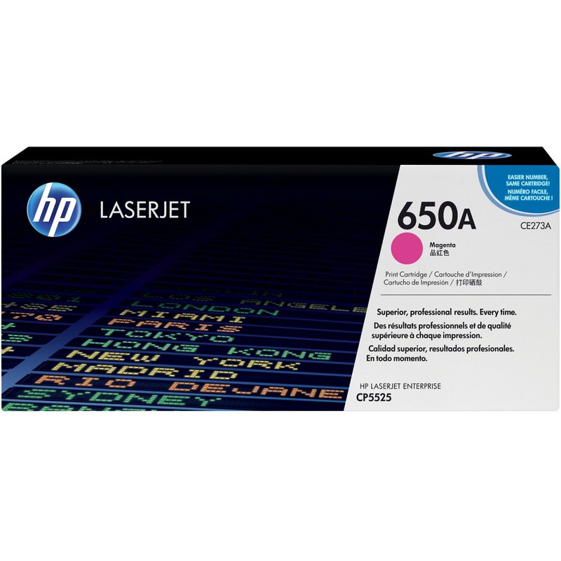 HP 650A Magenta Original LaserJet Toner Cartridge. Colour toner page yield: 15000 pages Printing colours: Magenta Quantity per pack: 1 pc(s)