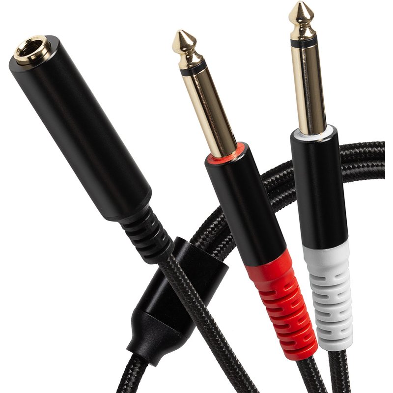 ProSound Twin 1/4" 6.3mm 2 Pole Jack Plugs to Single 1/4" 6.