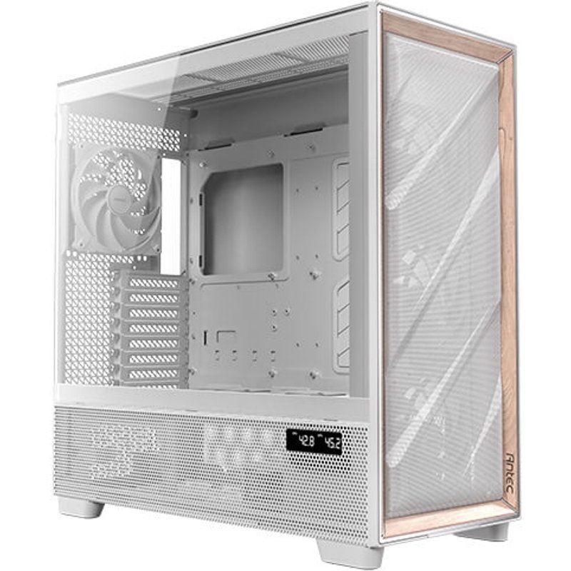 Antec FLUX PRO White EUV Full Tower PC White Wood ATX EATX ITX micro ATX Glass Plastic Steel Tempered glass Wood Gaming