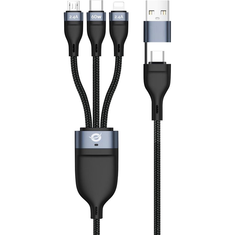 Conceptronic ETTA05B15 USB 3-in-1 PD 3.0 60W Charging Cable 1.5M. 20V