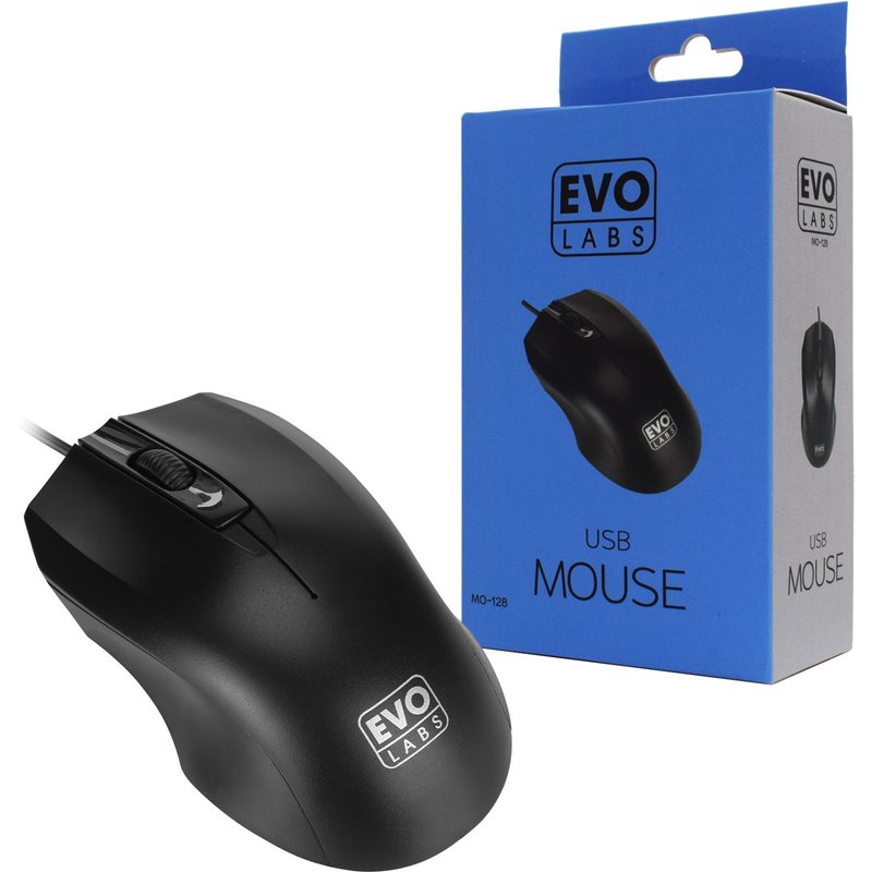 Evo Labs MO-128 mouse Office Ambidextrous USB Type-A Optical 800 DPI