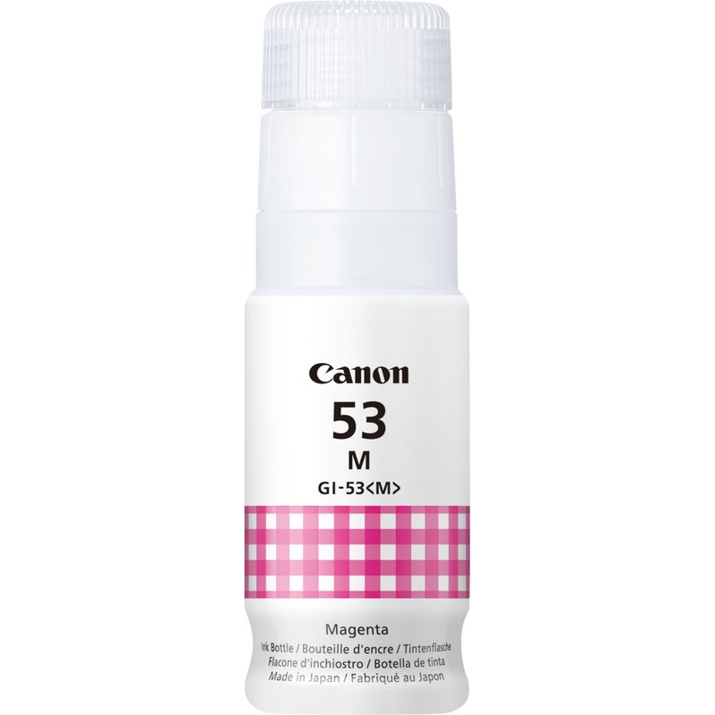 Canon GI-53M Magenta Ink Bottle. Type: Original Printing colours: Magenta Brand compatibility: Canon. Quantity per pack: 1 pc(s)