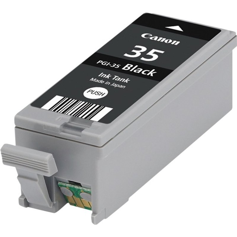 Canon PGI-35BK Black Ink Cartridge. Black ink type: Pigment-based ink Printing colours: Black Quantity per pack: 1 pc(s) Black ink page yield: 191 pages