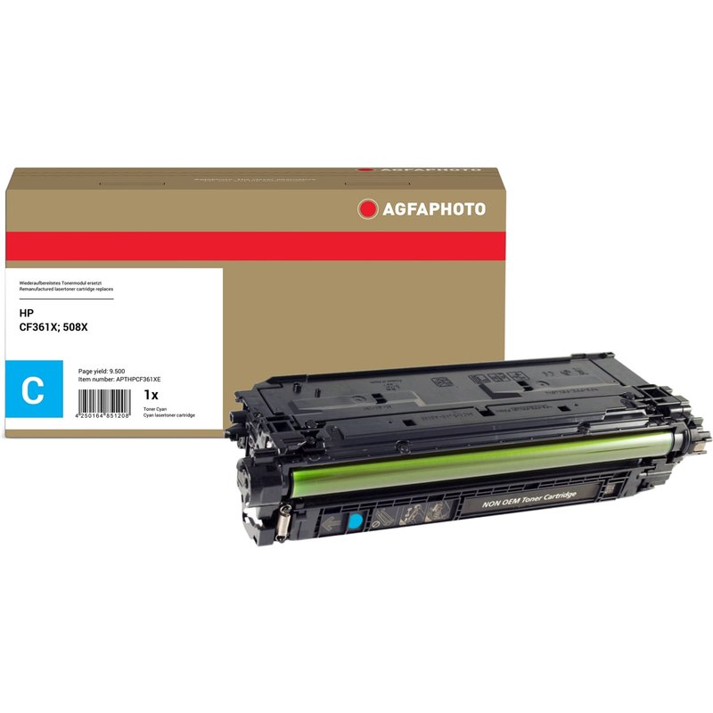AgfaPhoto Compatible Toner Cartridge. Cyan. Replacement for HP CF361X.