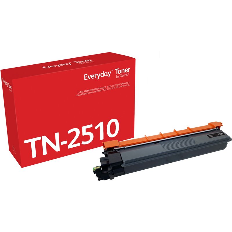 Everyday Black Toner by compatible with Brother TN2510 Standard capacity. Black toner page yield: 1200 pages Printing colours: Black Quantity per pack: 1 pc(s)
