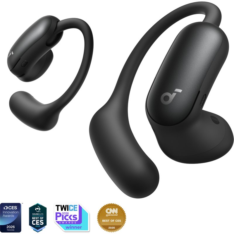 Soundcore AeroFit 2 Pro 2-in-1 Hybrid Earbuds, Black