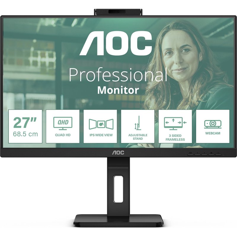 AOC Q27P3QW computer monitor 68.6 cm (27") 2560 x 1440 pixels Quad HD Black