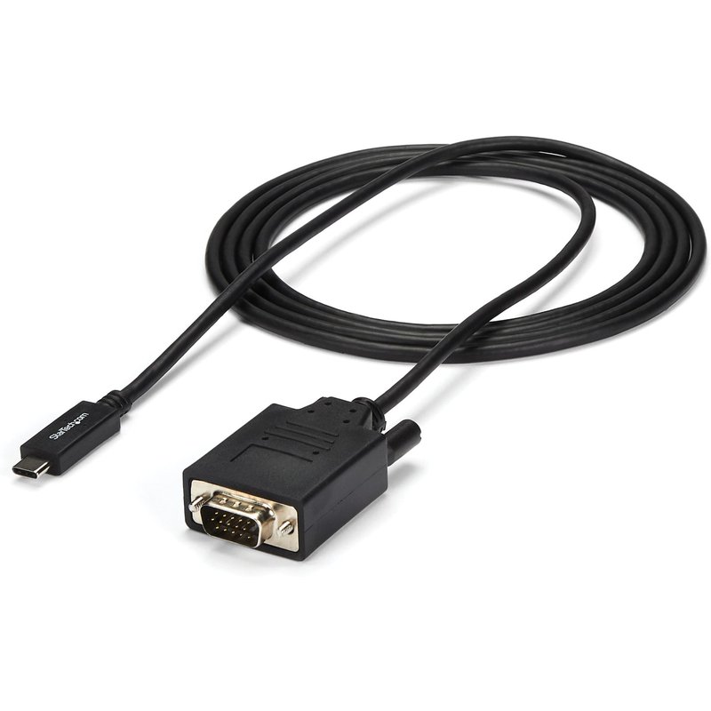StarTech.com 6.6ft (2m) USB C to VGA Cable - 1920x1200/1080p USB Type C to VGA Video Active Adapter Cable - Thunderbolt Compatible - Laptop to VGA Monitor/Projector - DP Alt Mode HBR2