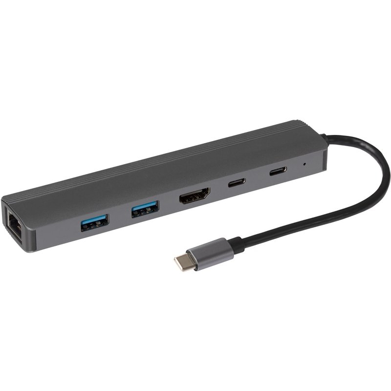 Maplin USB-C Multiport Hub 2x USB-A 3.0 HDMI 2x USB-C 100W Gigabit RJ4