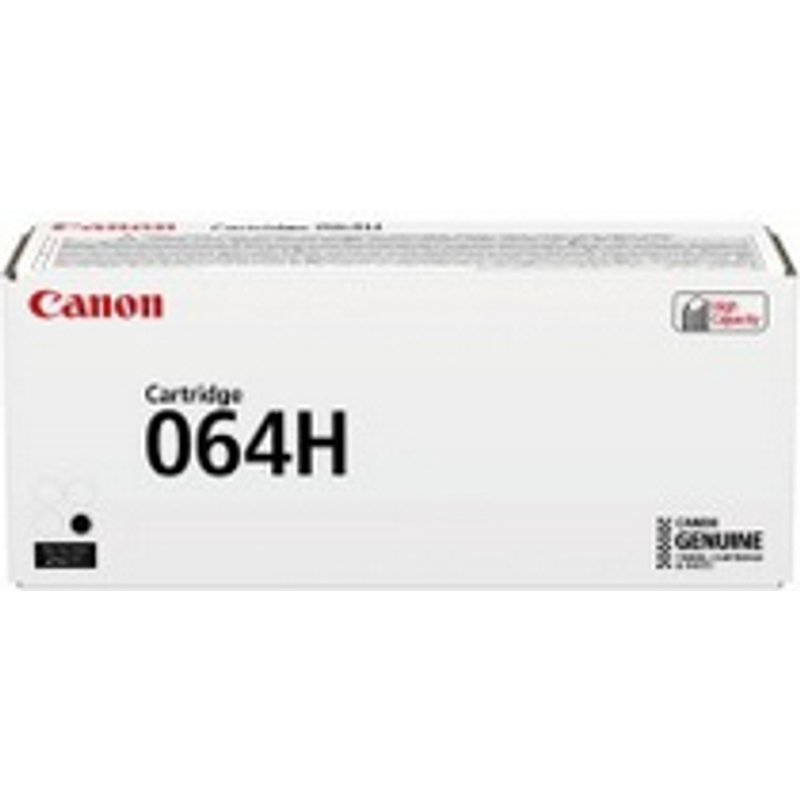 Canon 064H. Black toner page yield: 13400 pages Printing colours: Black Quantity per pack: 1 pc(s)