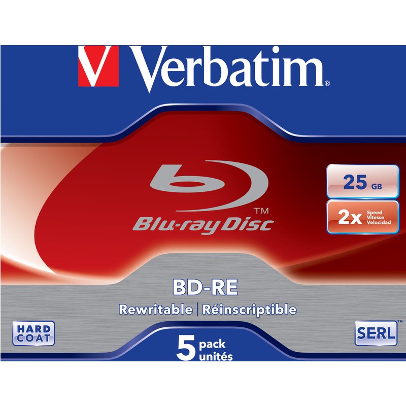 Verbatim 43615 blank Blu-Ray disc BD-RE 25 GB 5 pc(s)