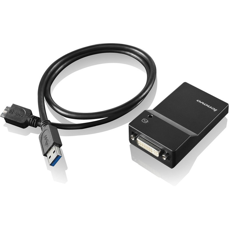 Lenovo USB 3.0 - DVI/VGA USB graphics adapter 2048 x 1152 pixels Black