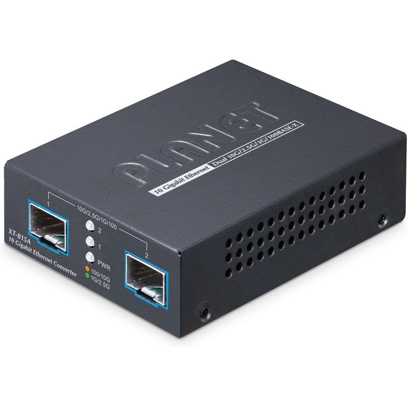 PLANET 2-Port 10G/2.5G/1G/100BASE-X network media converter Black