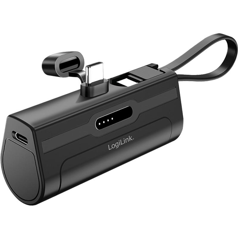 LogiLink Mobile Power Bank. LiPo. 4.500 mAh. built-in USB-C plug. blac