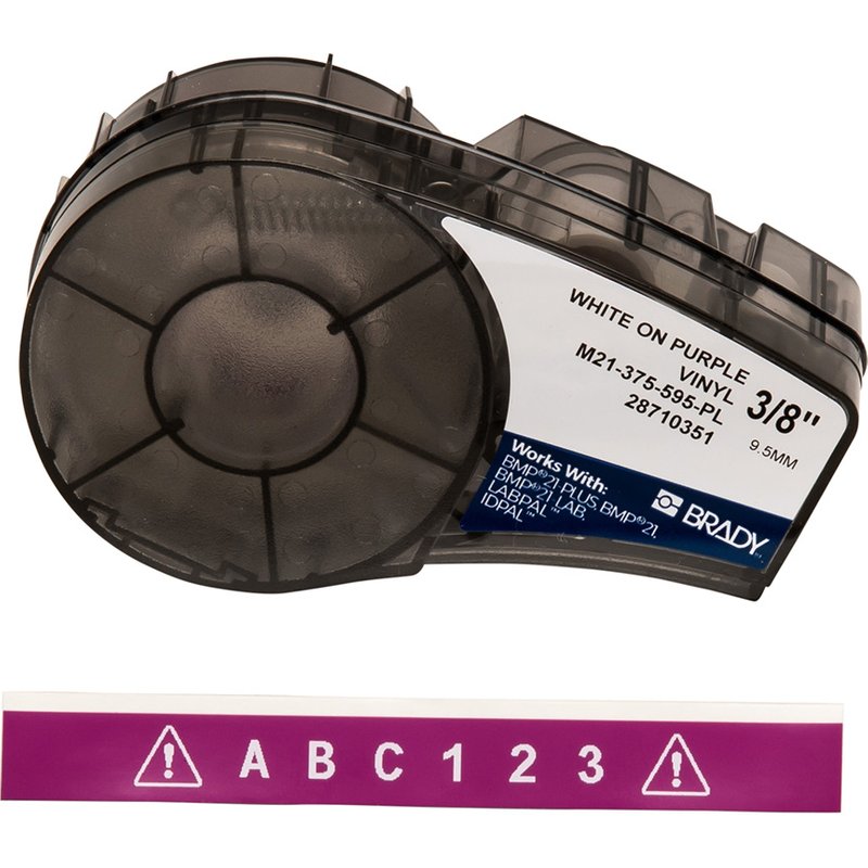 BRADY M21-375-595-YL Label Tape Cartridge, Black/Yellow, Labels/Roll: Continuous