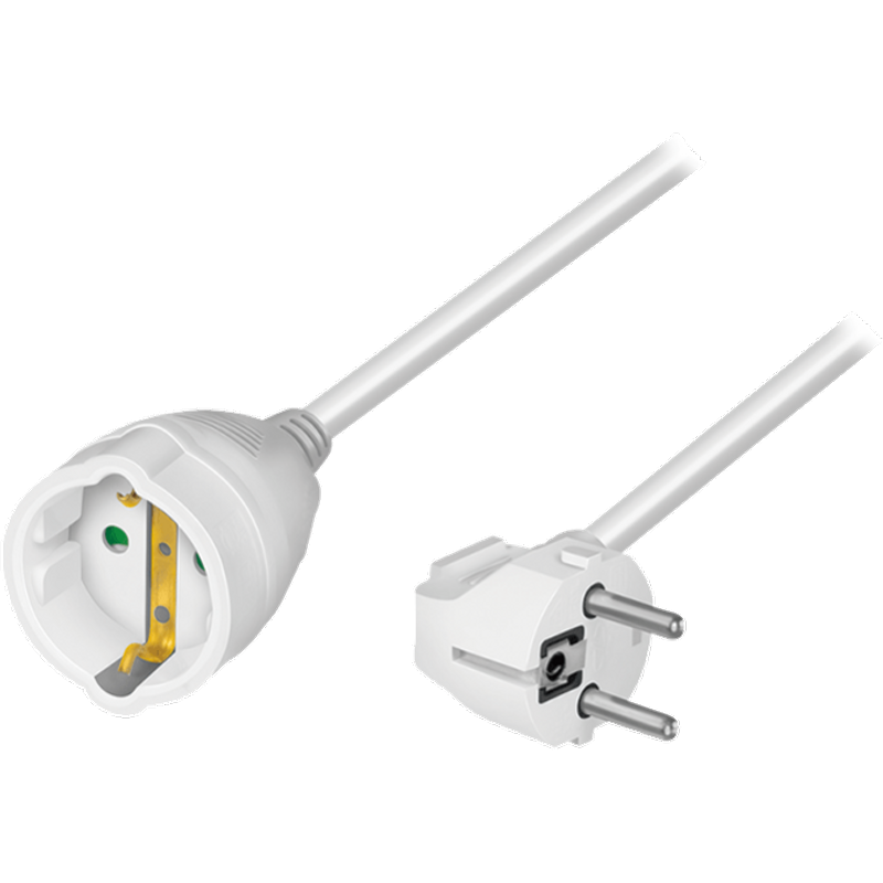 LogiLink Power cord extension. CEE 7/7 (90�) to CEE 7/3. white. 5 m