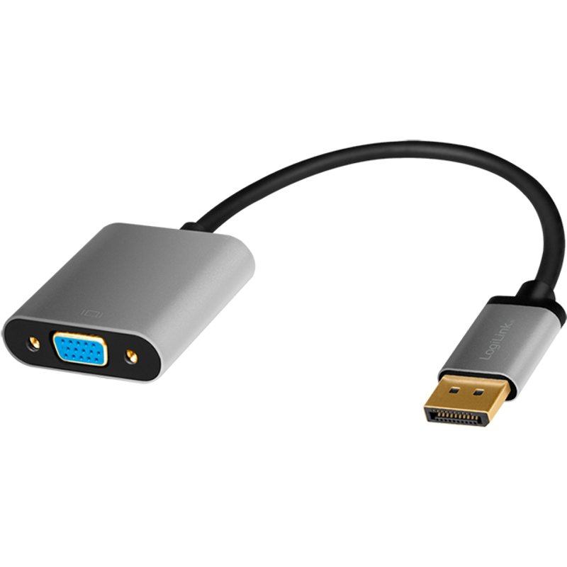 LogiLink CDA0109 cable gender changer DisplayPort VGA Black. Grey