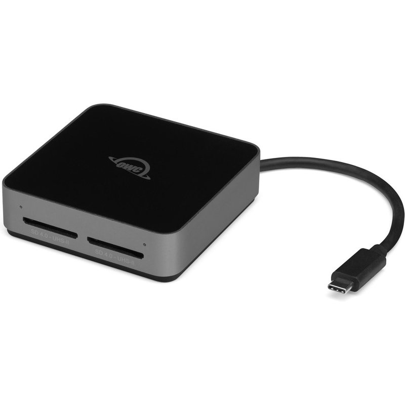 OWC Atlas Dual SD-Slot SDXC UHS-II Card Reader - Bus Powered by USB-C - Compatible with Mac/Windows/iPad/Chrome OS OWCTCDSDRDR