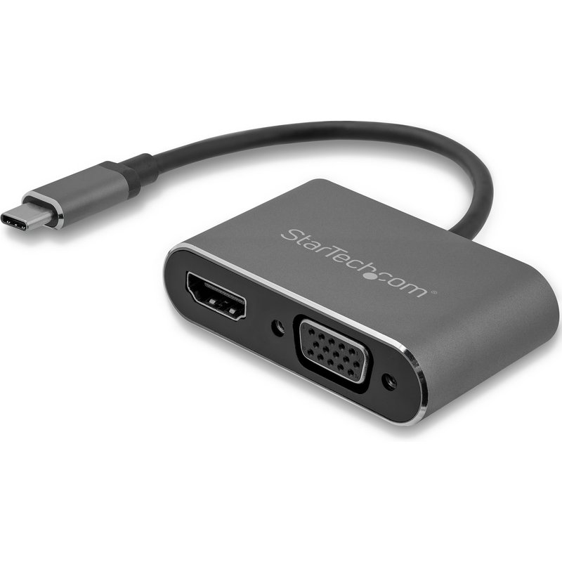 StarTech.com USB-C to VGA and HDMI Adapter - 2-in-1 - 4K 30Hz - Space Grey