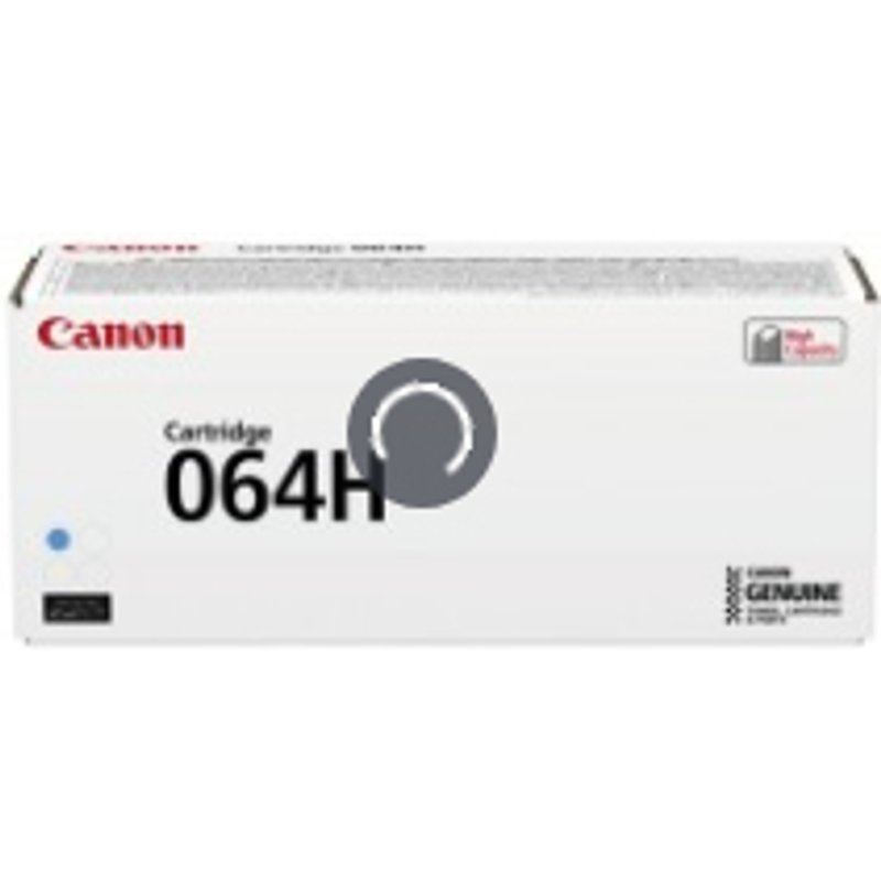 Canon 064H. Colour toner page yield: 10400 pages Printing colours: Cyan Quantity per pack: 1 pc(s)