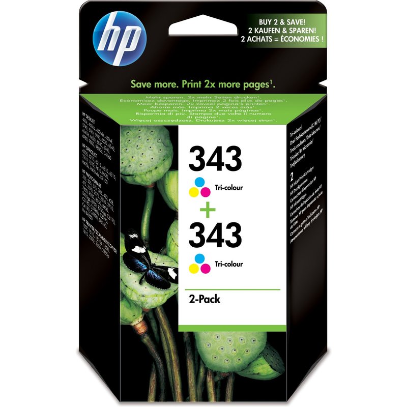 HP CB332EE/343 Printhead cartridge color twin pack. 2x330 pages ISO/IE