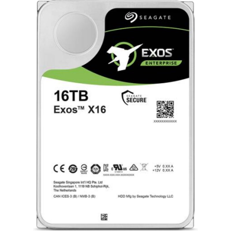 Seagate Exos X16 ST14000NM004G 14TB 7200 RPM 256MB Cache SAS 12Gb/s 3.5' Hard Drives, 512E/4KN, SED Bare Drive