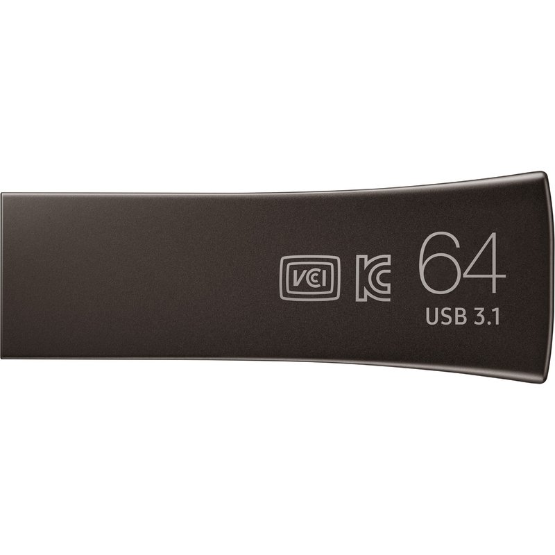 Samsung MUF-64BE. Capacity: 64 GB Device interface: USB Type-A USB version: 3.2 Gen 1 (3.1 Gen 1) Read speed: 300 MB/s Write speed: 30 MB/s. Form factor: Capless. Password protection. Weight: 10.9 g. Product colour: Grey