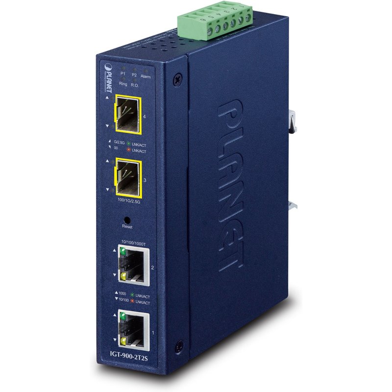 PLANET Industrial 2-Port network media converter Blue