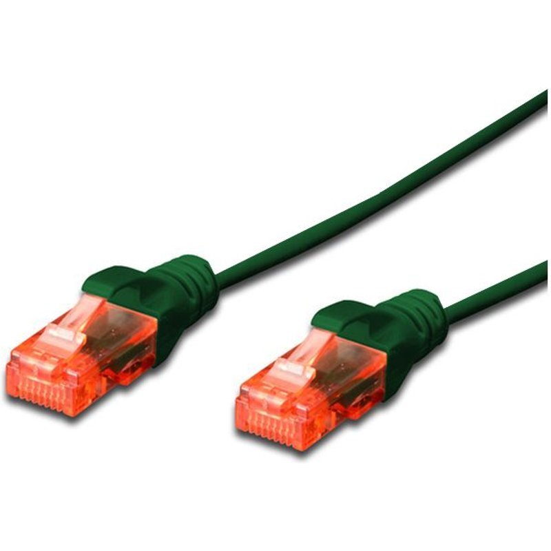 FDL SLIM 2M CAT.6 UTP LSZH PATCH CABLE - GREEN (SNAGPROOF)