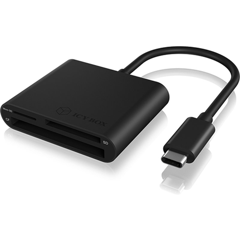 ICY BOX IB-CR301-C3 card reader USB 3.2 Gen 1 (3.1 Gen 1) Type-C Black