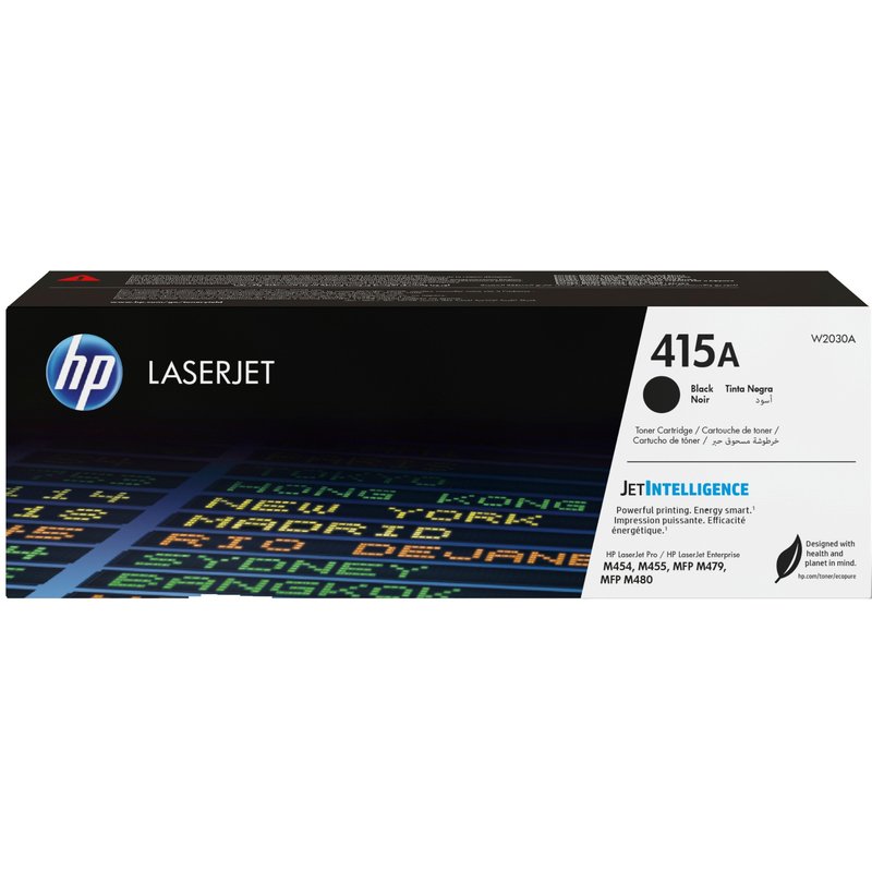 HP 415A Black Original LaserJet Toner Cartridge. Black toner page yield: 2400 pages Printing colours: Black Quantity per pack: 1 pc(s)