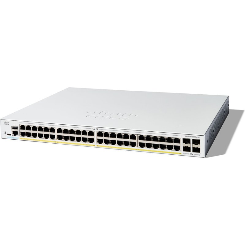 Cisco Catalyst 1200-48P-4X Smart Switch. 48 Port GE. PoE. 4x10GE SFP+.