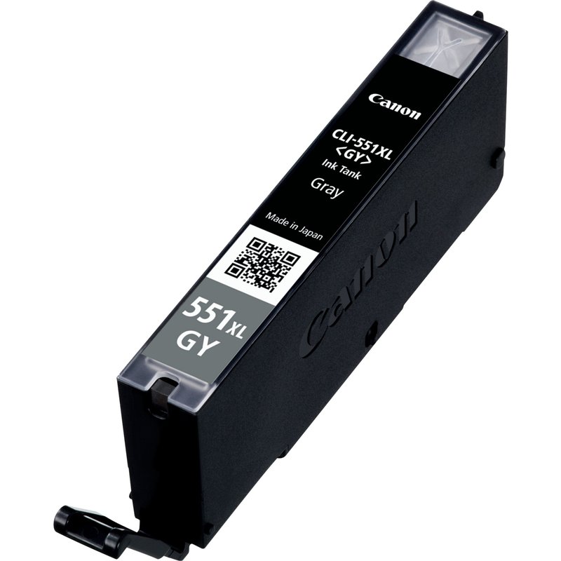 Canon CLI-551XL High Yield Grey Ink Cartridge. Colour ink type: Pigment-based ink Cartridge capacity: High (XL) Yield Colour ink page yield: 275 pages Printing colours: Grey Quantity per pack: 1 pc(s)