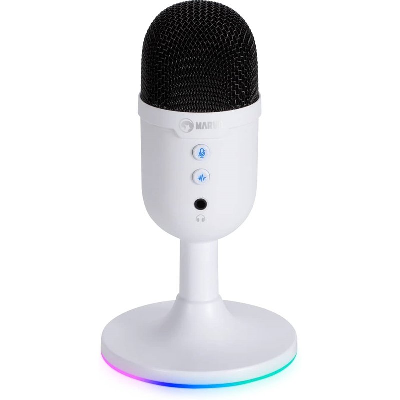 Marvo Scorpion MIC-06 Blast 40 USB RGB Noise Cancelling Wired Microphone (White)