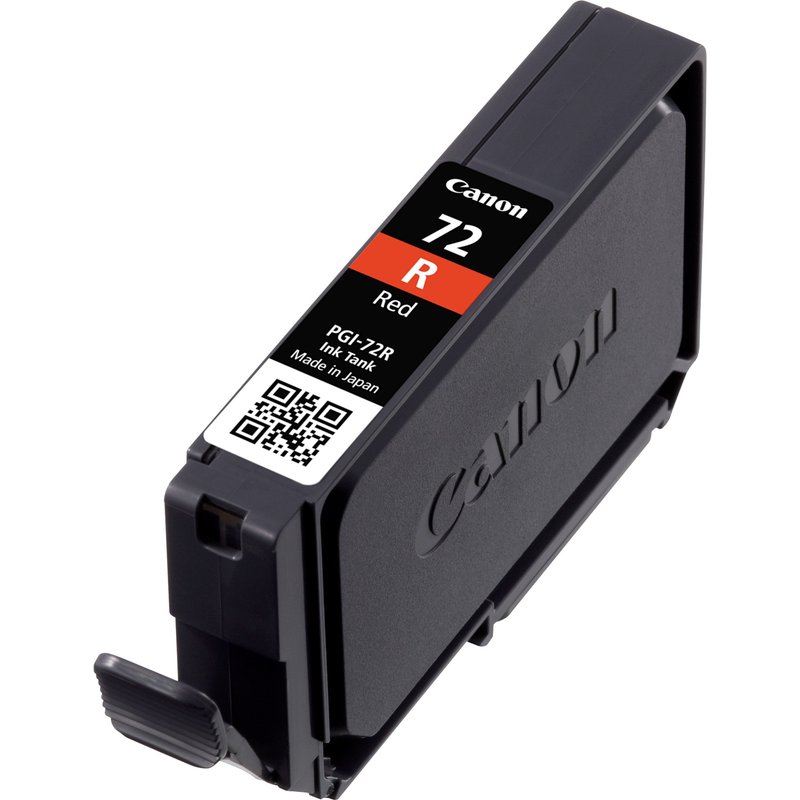 Canon PGI-72R Red Ink Cartridge. Colour ink type: Pigment-based ink Cartridge capacity: Standard Yield Colour ink page yield: 1045 pages Printing colours: Red Quantity per pack: 1 pc(s)