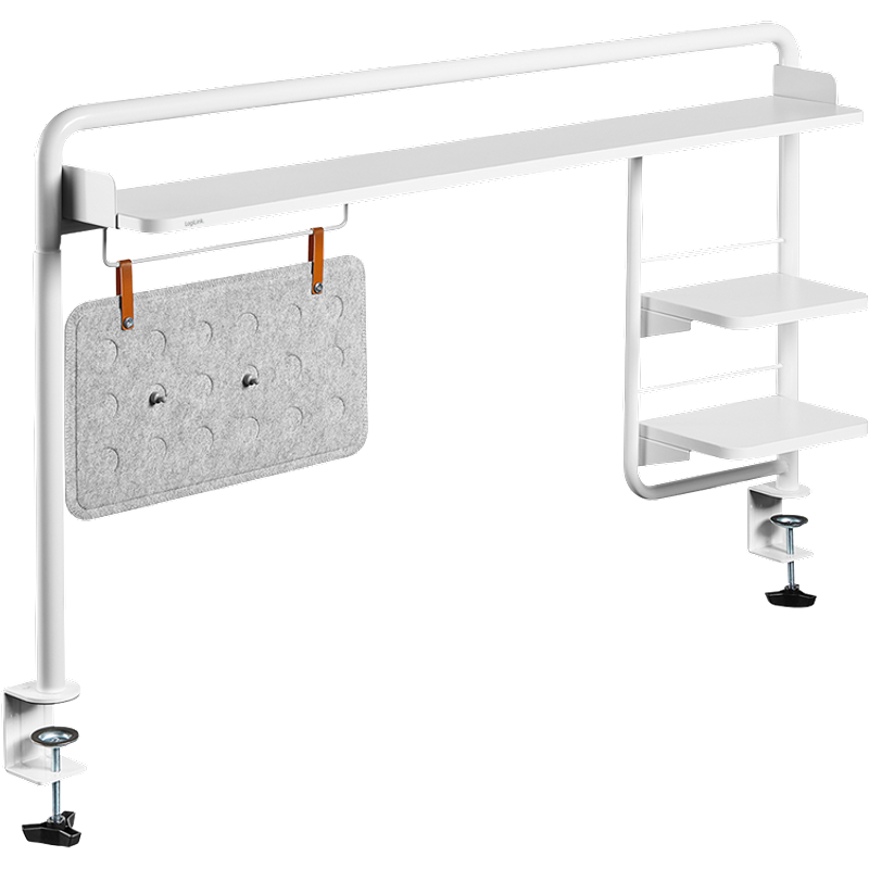 LogiLink Clamp-On Desktop Shelf for 140cm Desktop. white