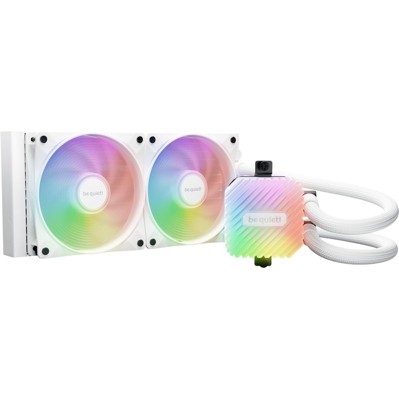 be quiet! Light Loop 240mm White CPU liquid cooler for heavily overclocked systems, 2x Light Wings LX 120mm PWM high-speed White ARGB fan, Stylish