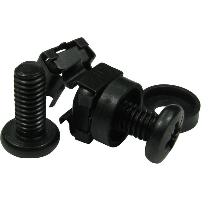 Cables Direct Pack of 20 M6 Cage Nuts Black