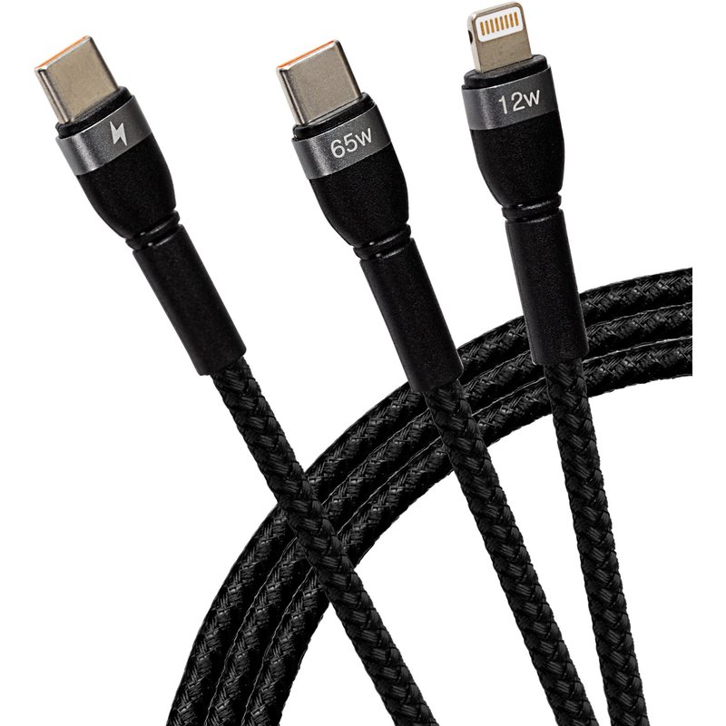 Maplin 2-in-1 USB-C to Multi-Charging USB-C 65W & Lightning 12W Br