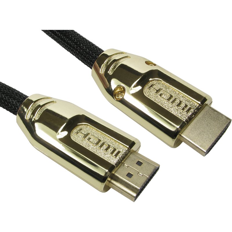 Cables Direct NL2HD42-00 HDMI cable 0.5 m HDMI Type A (Standard) Black Gold