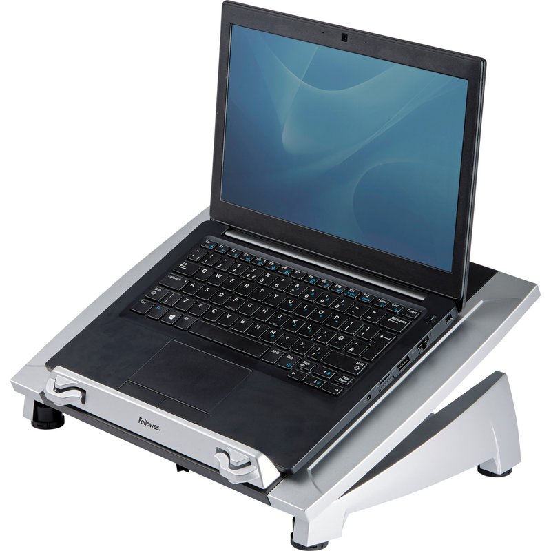 Fellowes Laptop Stand for Desk - Office Suites Plus Adjustable Laptop Stand for the Home and Office - Laptop Riser with 5 Height Adjustments - Max Monitor Size 17" Max Weight 5KG - Black/Silver Laptop stand Black Silver Plastic 43.2 cm (17") 5