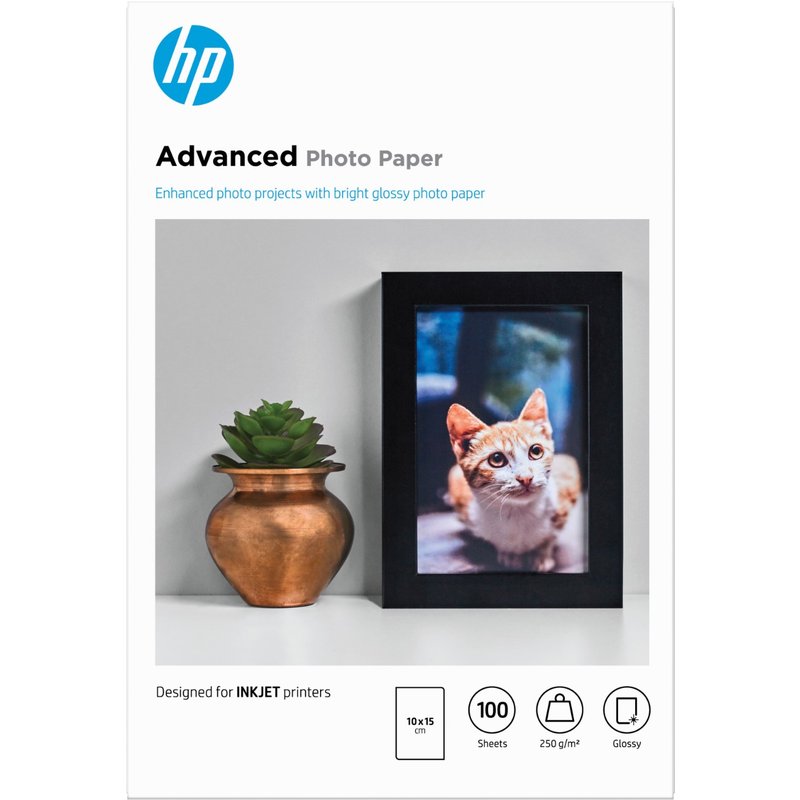 HP Advanced Photo Paper Glossy 250 g/m2 10 x 15 cm (101 x 152 mm) 100 sheets