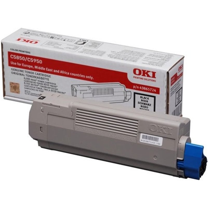 OKI 43865724 Toner black. 8K pages/5% for OKI C 5850