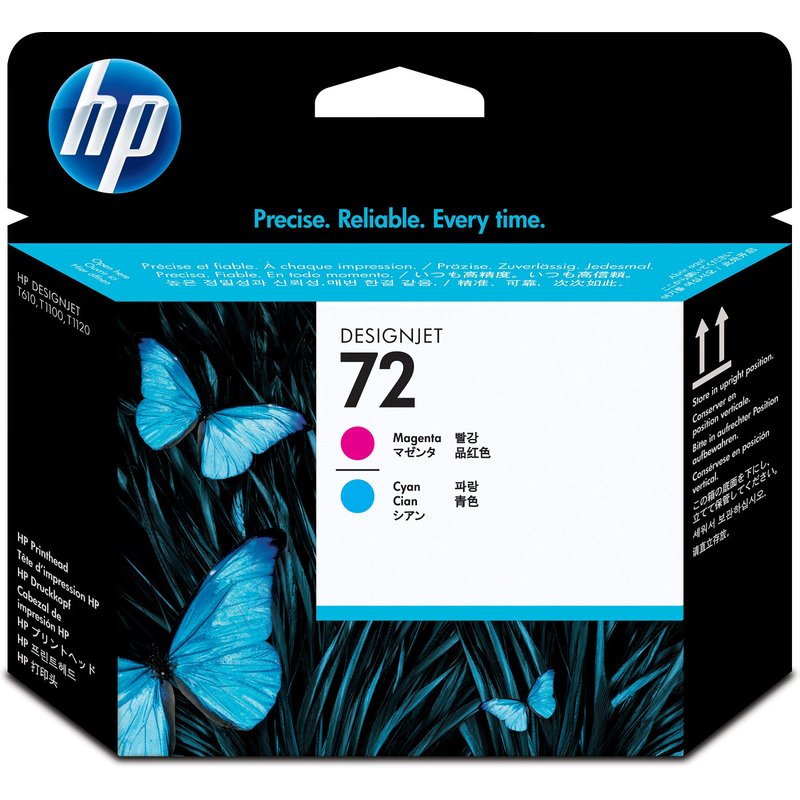 HP 72 Printhead Ink Cartridge, Magenta/Cyan, Reliable Printing, Magenta/Cyan