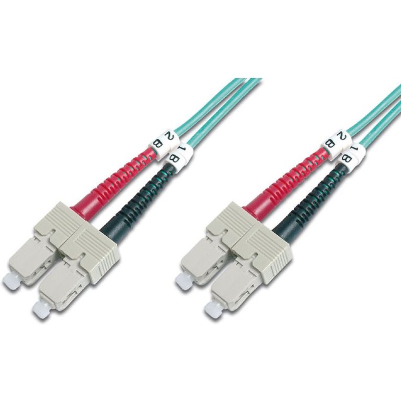 FDL 1M OM3 50/125 SC-SC DLX 2.8mm FIBRE OPTIC CABLE - AQUA