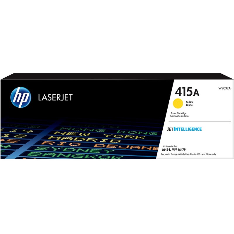 HP 415A Yellow Original LaserJet Toner Cartridge. Colour toner page yield: 2100 pages Printing colours: Yellow Quantity per pack: 1 pc(s)