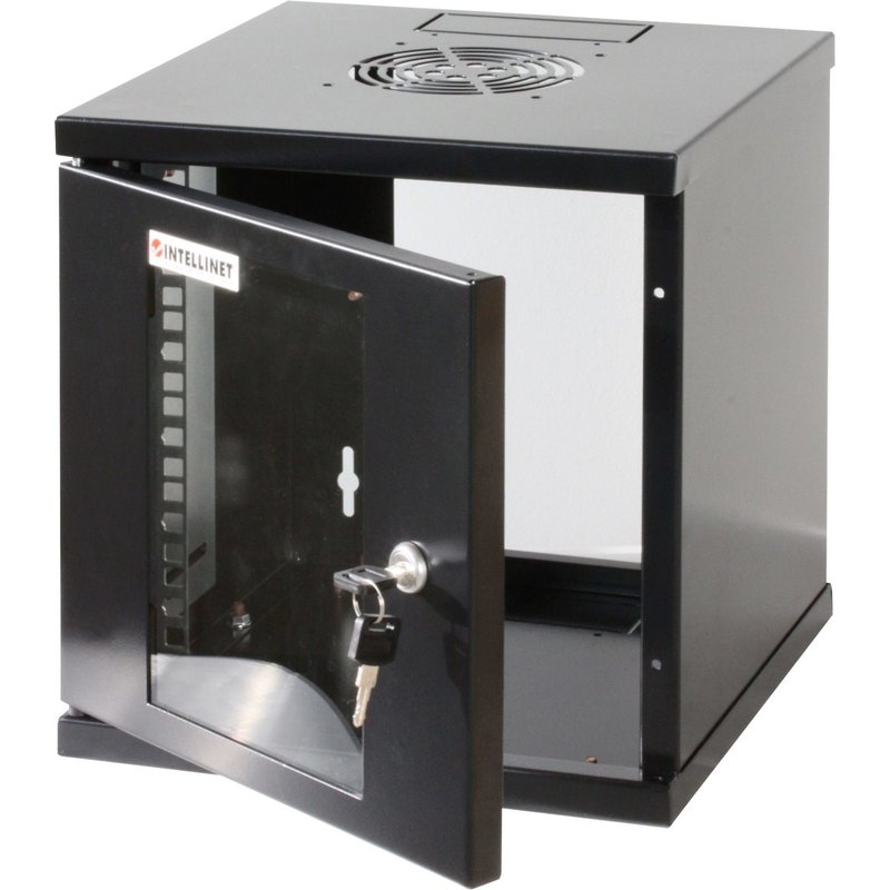 Intellinet 10" Network Cabinet - Wall Mount (Standard) 6U 300mm Deep Black Assembled Max 60kg Suitable also for use on desk or floor Usable Depth 265mm Metal & Glass Door Back PanelRemoveable SidesParts for wall install (eg screws/rawl plu