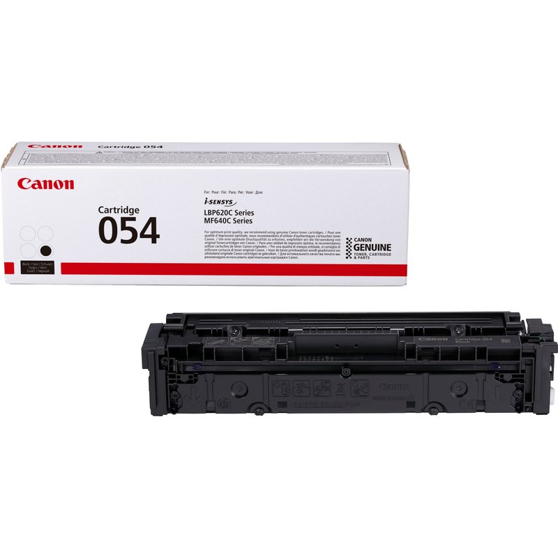Canon 054 Toner Cartridge Black. Black toner page yield: 1500 pages Printing colours: Black Quantity per pack: 1 pc(s)